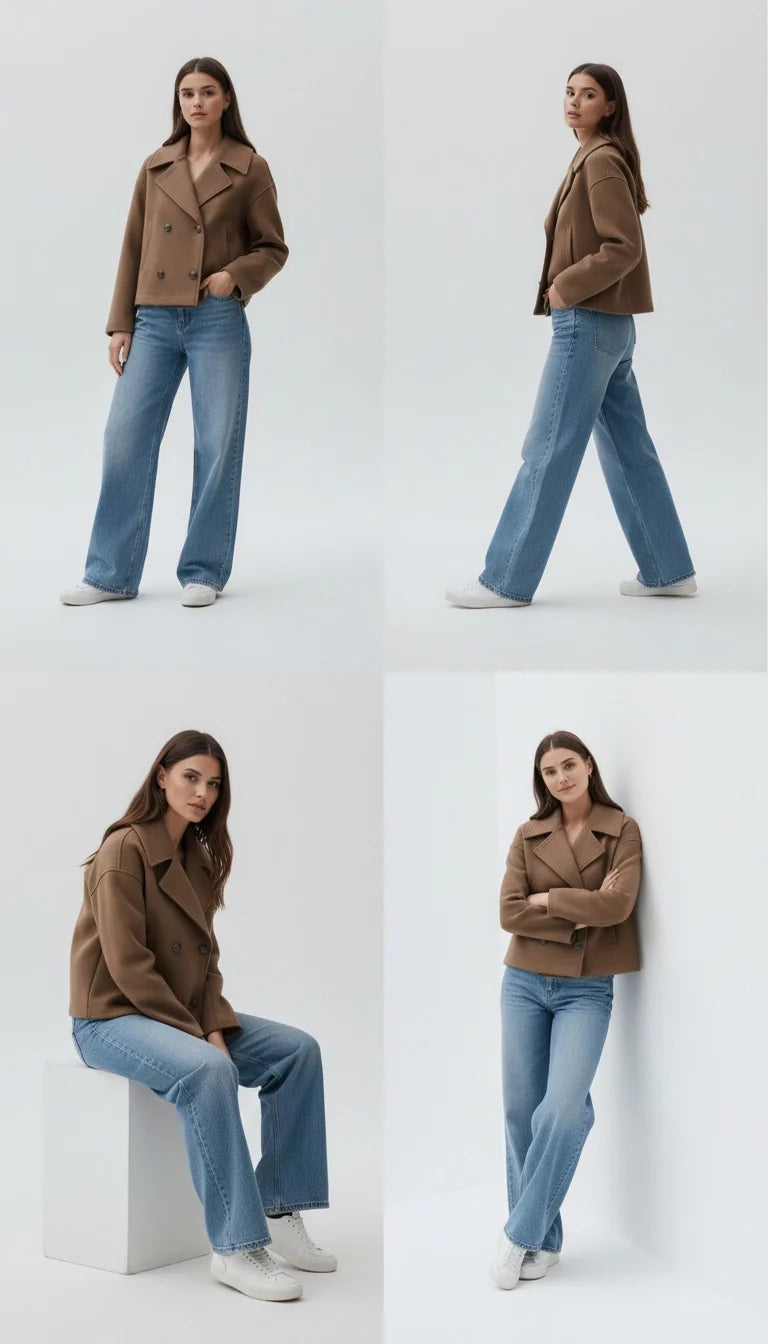 Olivia - Warme Chique Dubbele Rij Knopen Jas