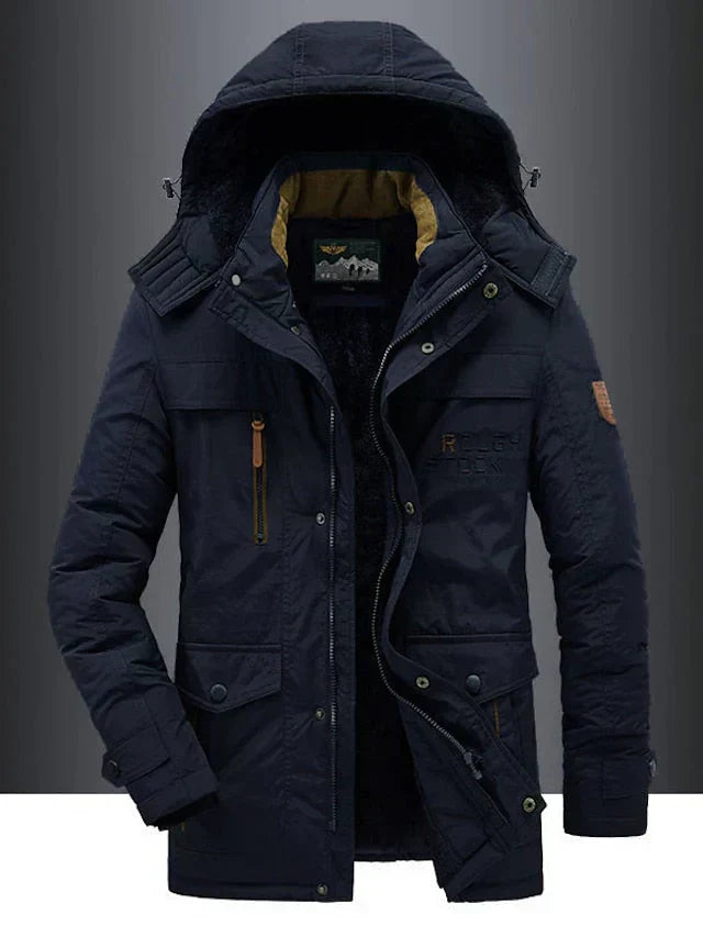 Tom - Warme Heren Fleece Winterjas Van Premium Wolmix